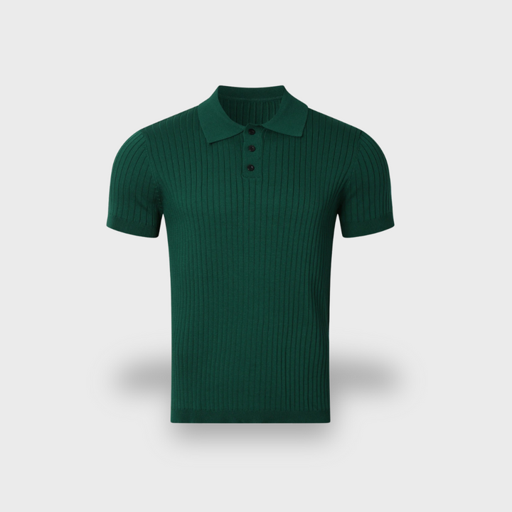 Lex & Baron | Men's Retro Knit Polo – Smart Casual Elegance