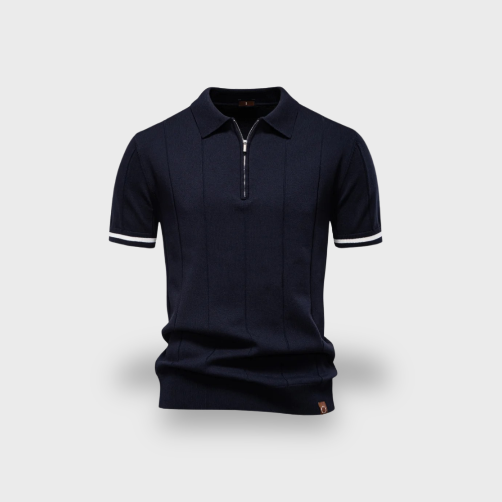 Lex & Baron | Men's Zip Collar Polo – Refined Edge in Motion