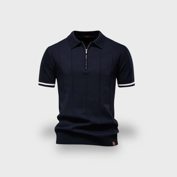 Lex & Baron | Men's Zip Collar Polo – Refined Edge in Motion