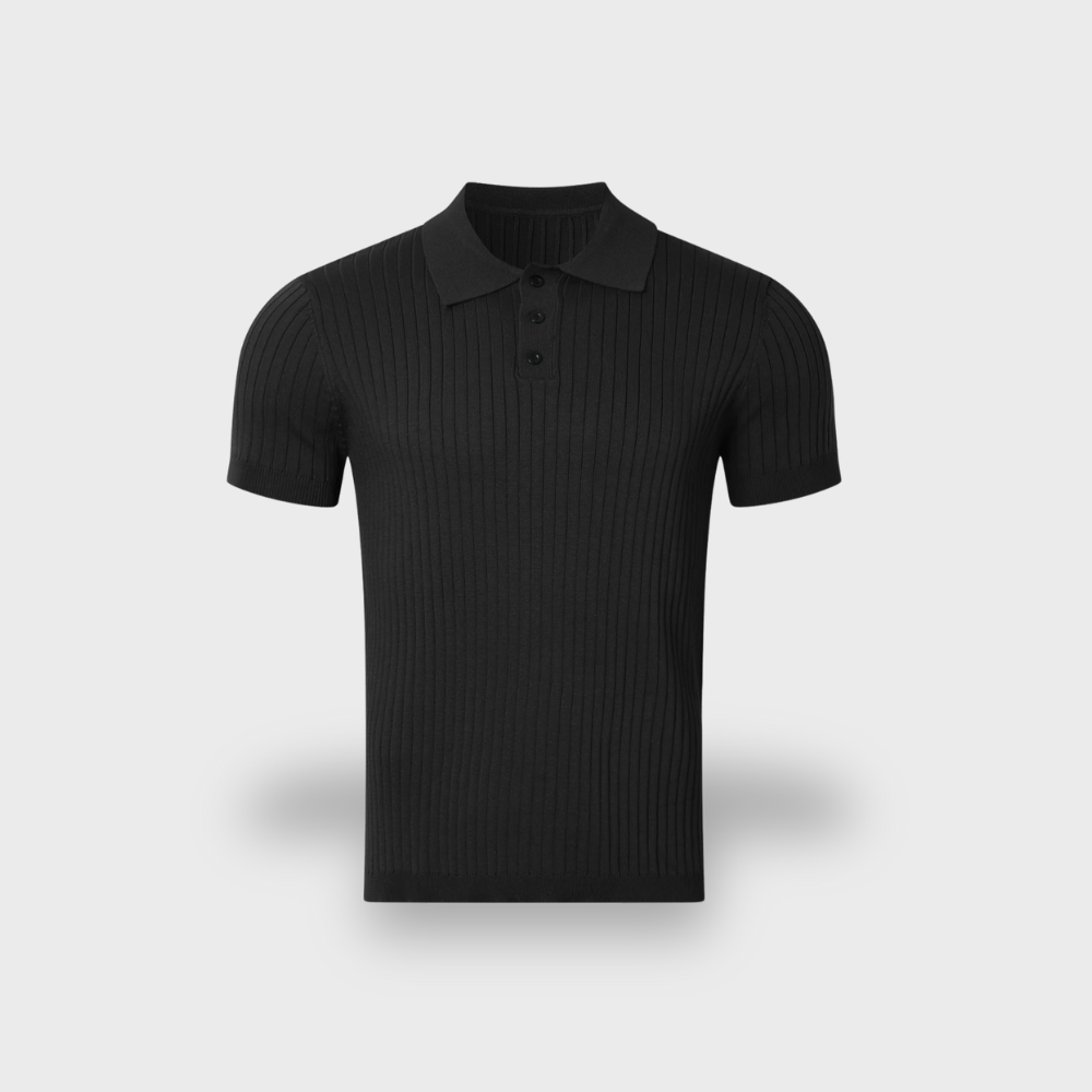 Lex & Baron | Men's Retro Knit Polo – Smart Casual Elegance