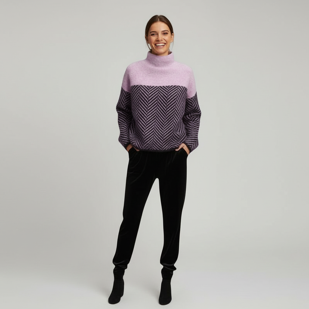 Sarah | Herringbone Knitted Sweater
