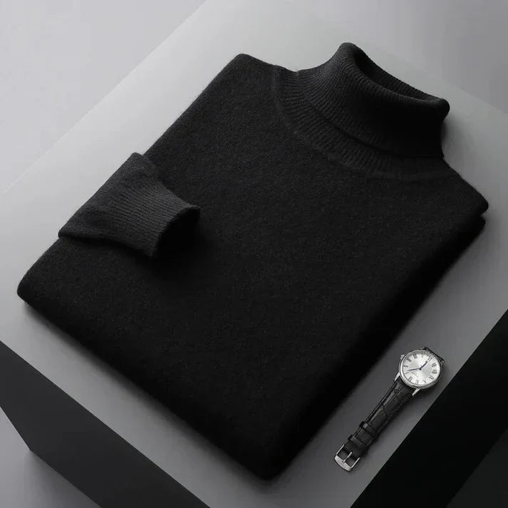 High-Quality Men's Cashmere Turtleneck Sweater