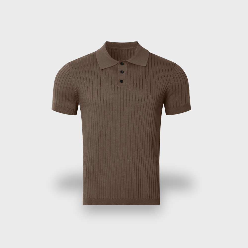 Lex & Baron | Men's Retro Knit Polo – Smart Casual Elegance