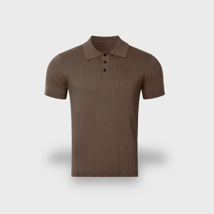 Lex & Baron | Men's Retro Knit Polo – Smart Casual Elegance