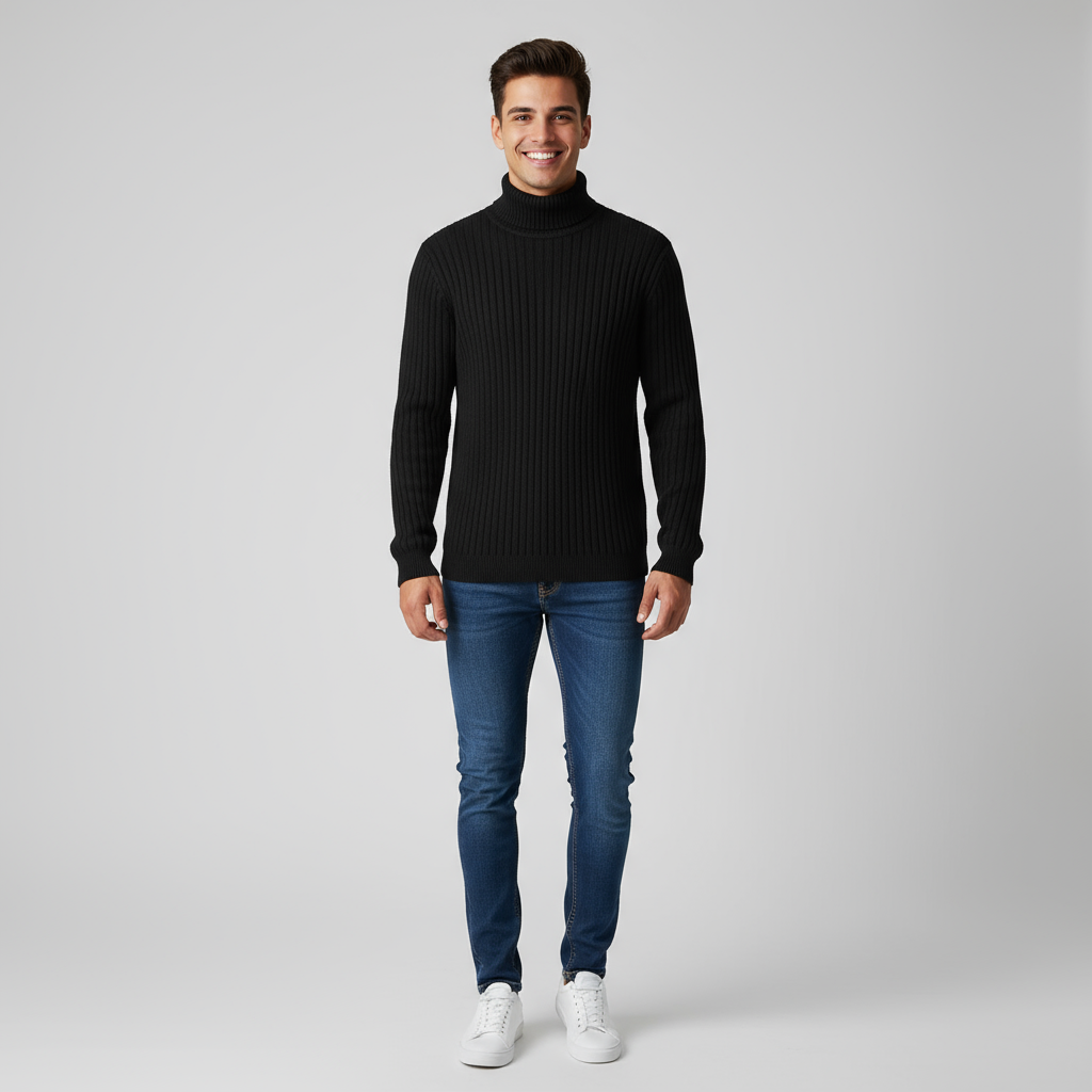 Isac | Ribbed Knit Turtleneck Sweater