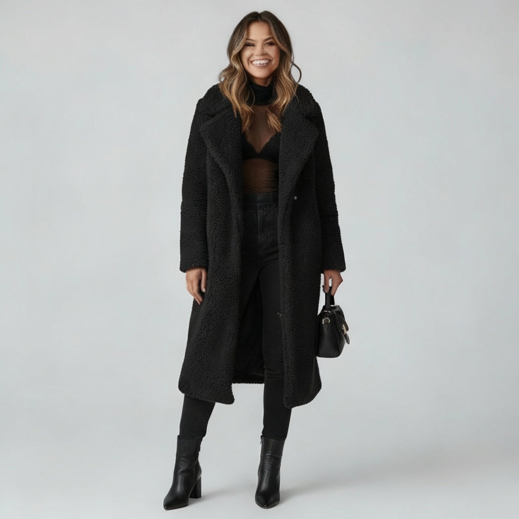 Isla | Warm Long Teddy Coat