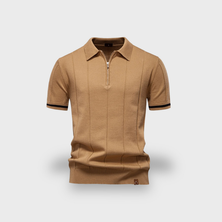 Lex & Baron | Men's Zip Collar Polo – Refined Edge in Motion