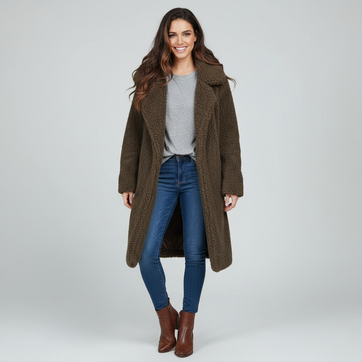 Isla | Warm Long Teddy Coat