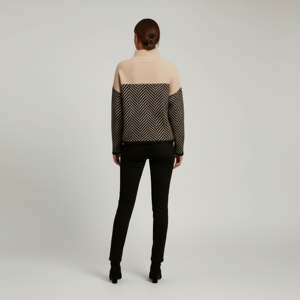 Sarah | Herringbone Knitted Sweater