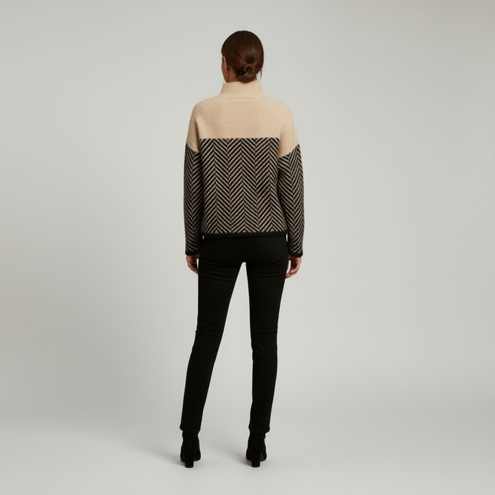 Sarah | Herringbone Knitted Sweater