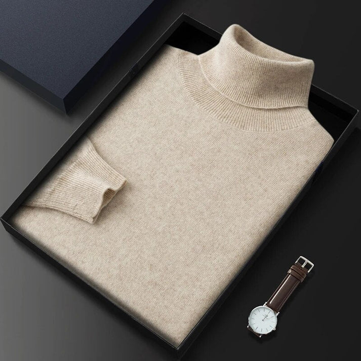 High-Quality Men's Cashmere Turtleneck Sweater
