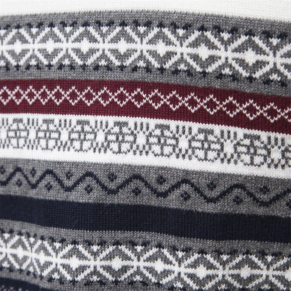 Men's Winter Half-Zip Sweater with Stand-Up Collar - Stylish and Warm Knitwear