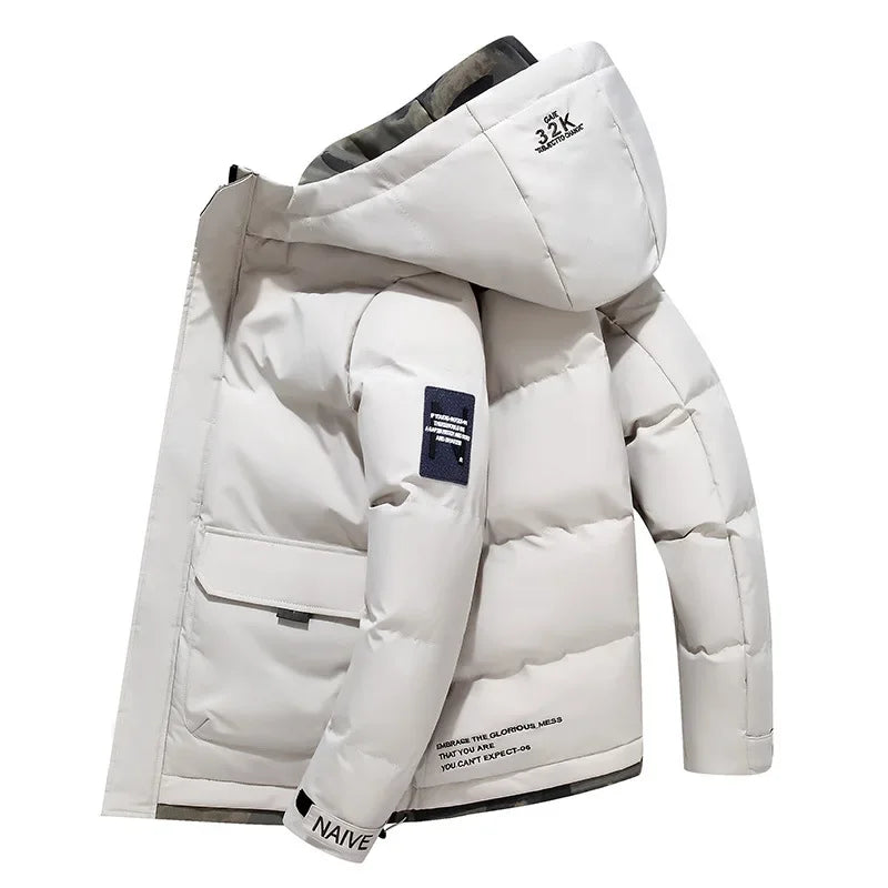 Canada - Fixed Hooded Jacket - Men's Winter Warm Parka, Waterproof, Stylish Puffer Coat