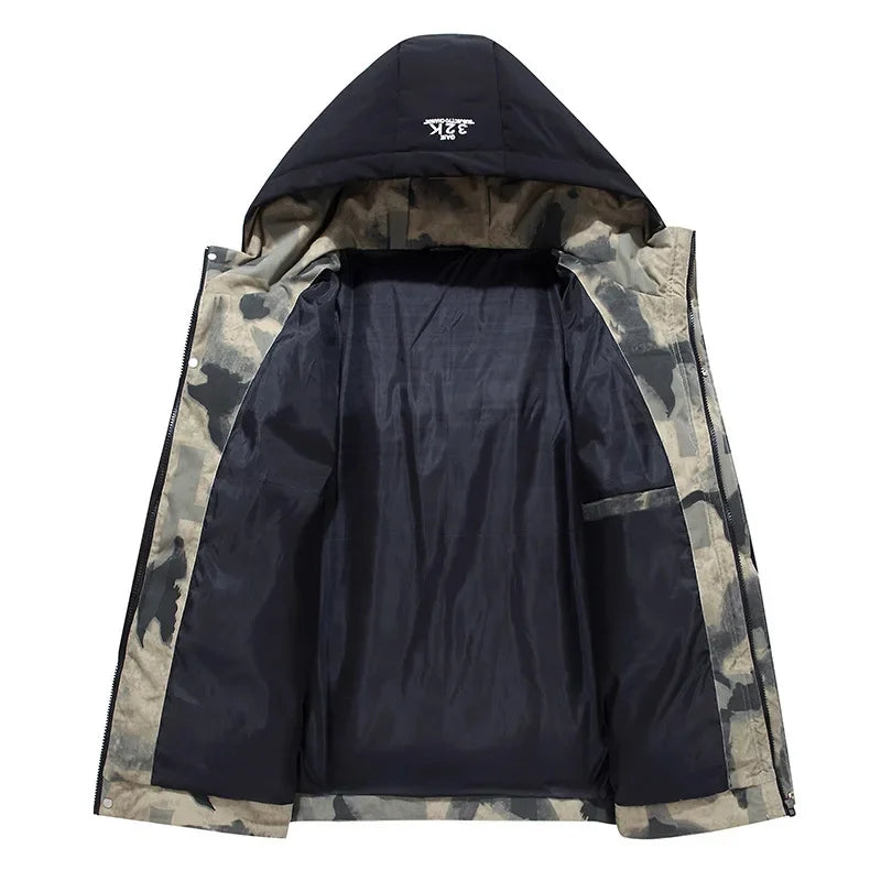 Canada - Fixed Hooded Jacket - Men's Winter Warm Parka, Waterproof, Stylish Puffer Coat