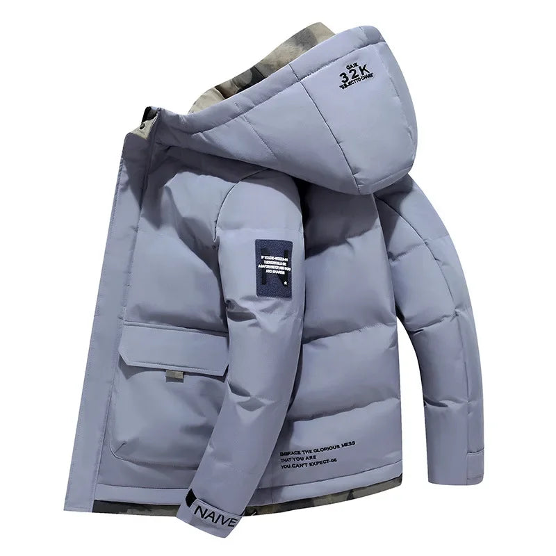 Canada - Fixed Hooded Jacket - Men's Winter Warm Parka, Waterproof, Stylish Puffer Coat