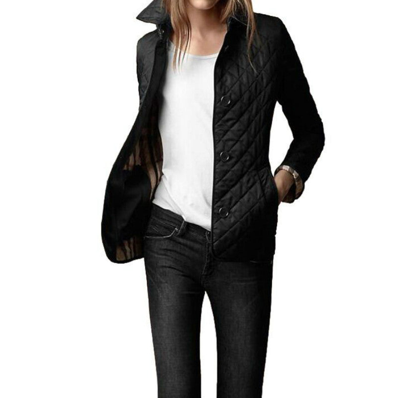 Women's Quilted Button-Up Jacket - Lightweight, Stylish Outerwear for All Seasons