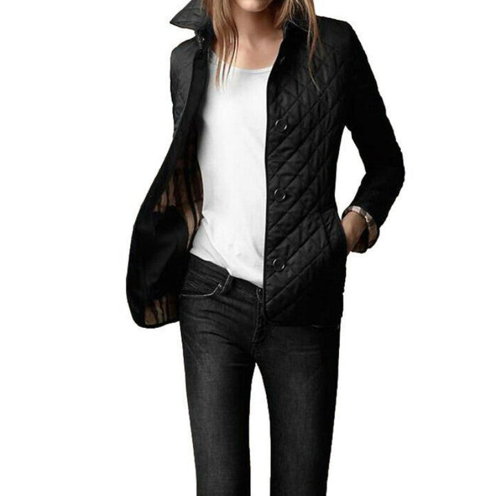 Women's Quilted Button-Up Jacket - Lightweight, Stylish Outerwear for All Seasons