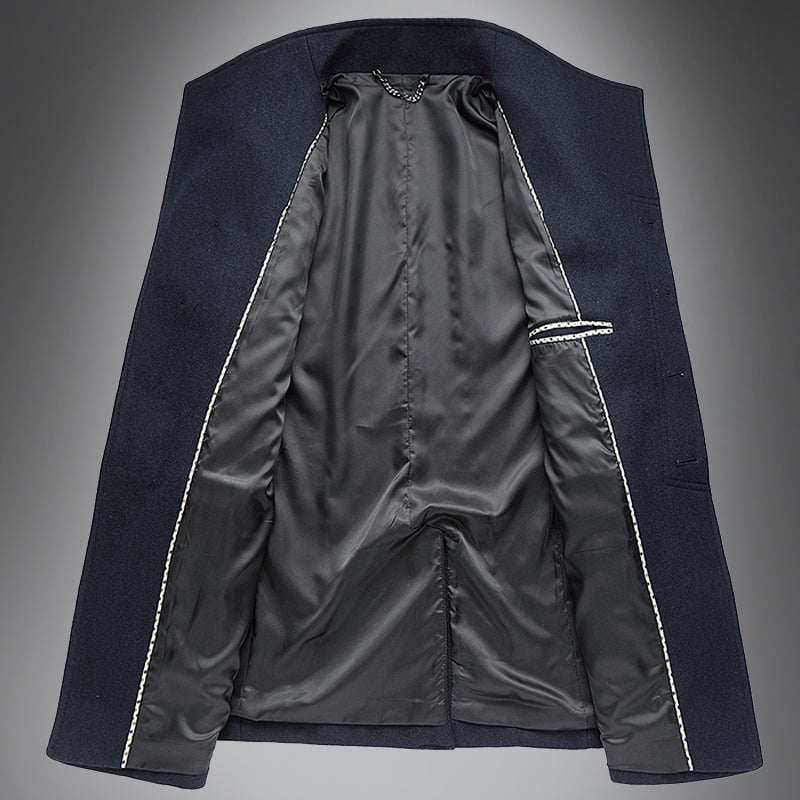 Men’s Wool Overcoat - Tailored Fit - Single-Breasted with Notch Lapels - Classic Style