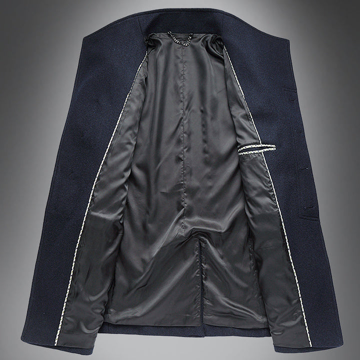 Men’s Wool Overcoat - Tailored Fit - Single-Breasted with Notch Lapels - Classic Style