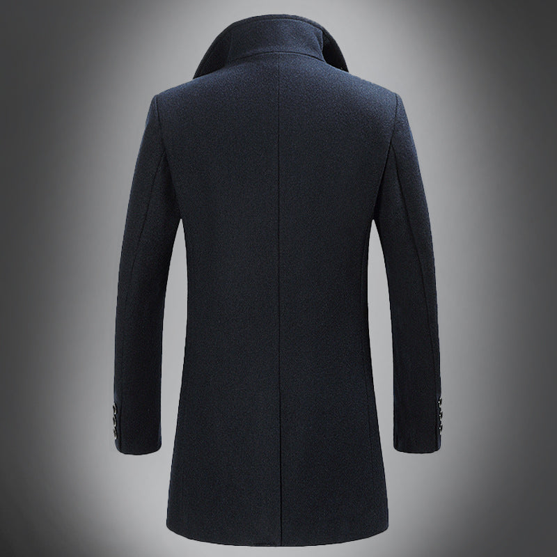 Men’s Wool Overcoat - Tailored Fit - Single-Breasted with Notch Lapels - Classic Style