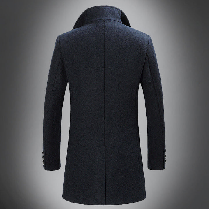 Men’s Wool Overcoat - Tailored Fit - Single-Breasted with Notch Lapels - Classic Style