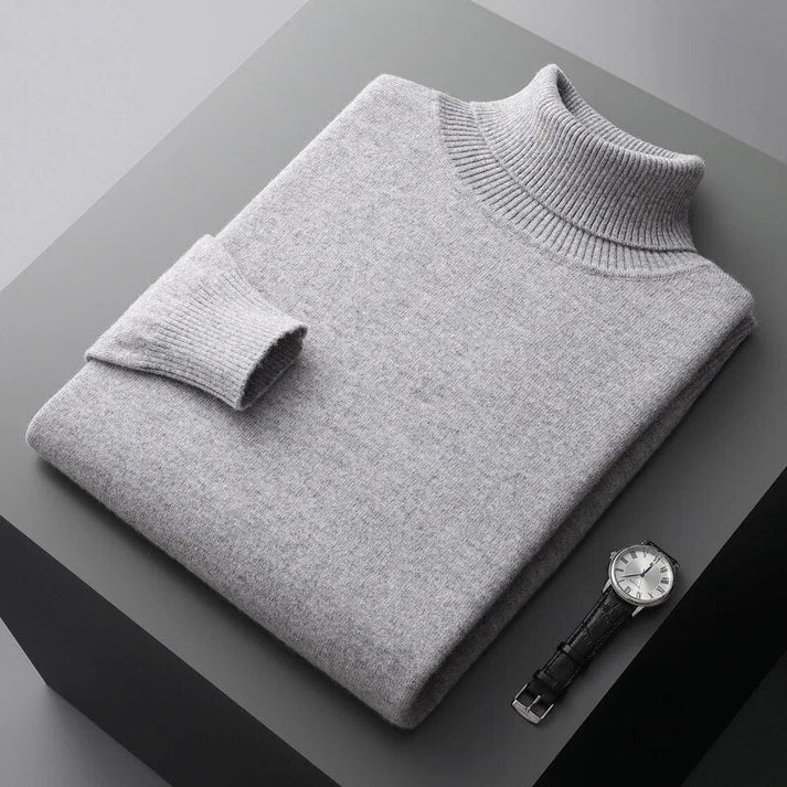High-Quality Men's Cashmere Turtleneck Sweater
