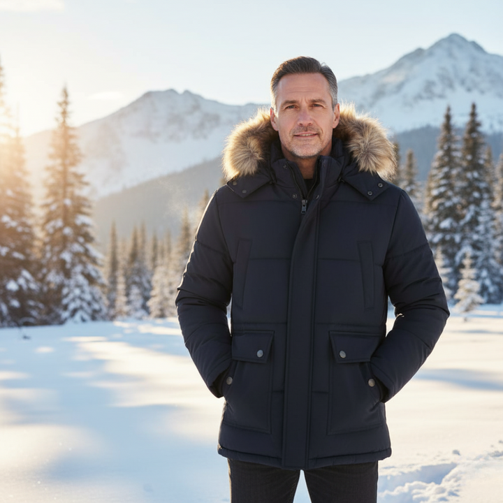 Warm Winter Down Parka with Fur Hood - Insulated Jacket for Extreme Cold Weather