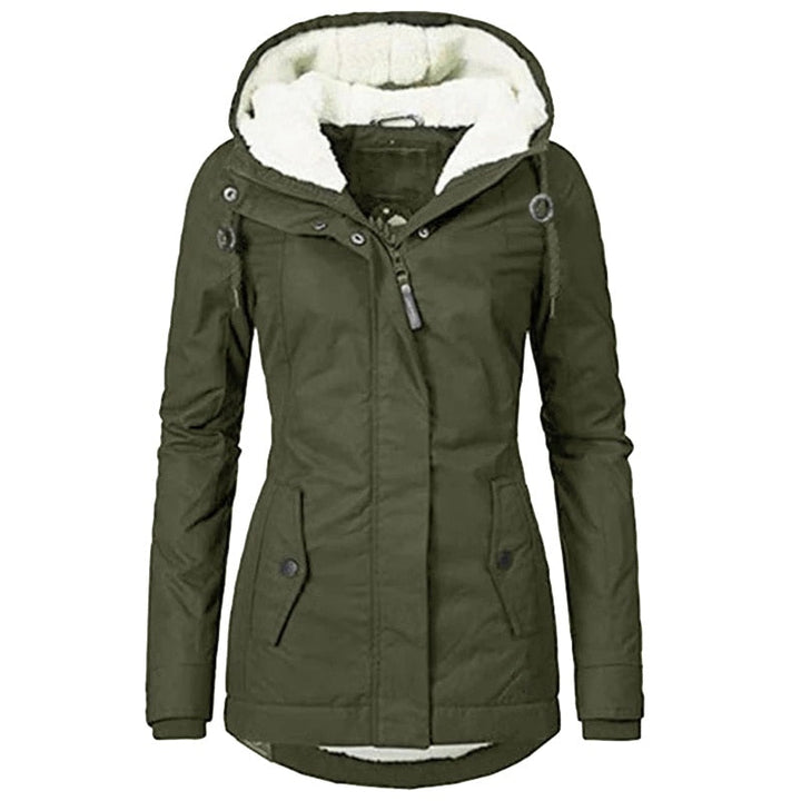 Women's sherpa-lined winter parka for ultimate warmth