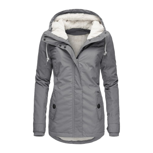 Women's sherpa-lined winter parka for ultimate warmth