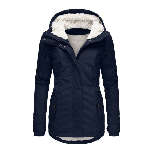 Women's sherpa-lined winter parka for ultimate warmth