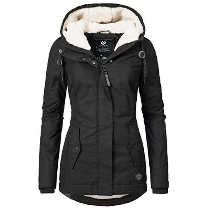 Women's sherpa-lined winter parka for ultimate warmth