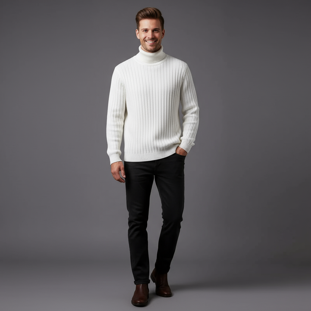 Isac | Ribbed Knit Turtleneck Sweater