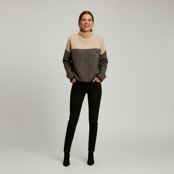 Sarah | Herringbone Knitted Sweater