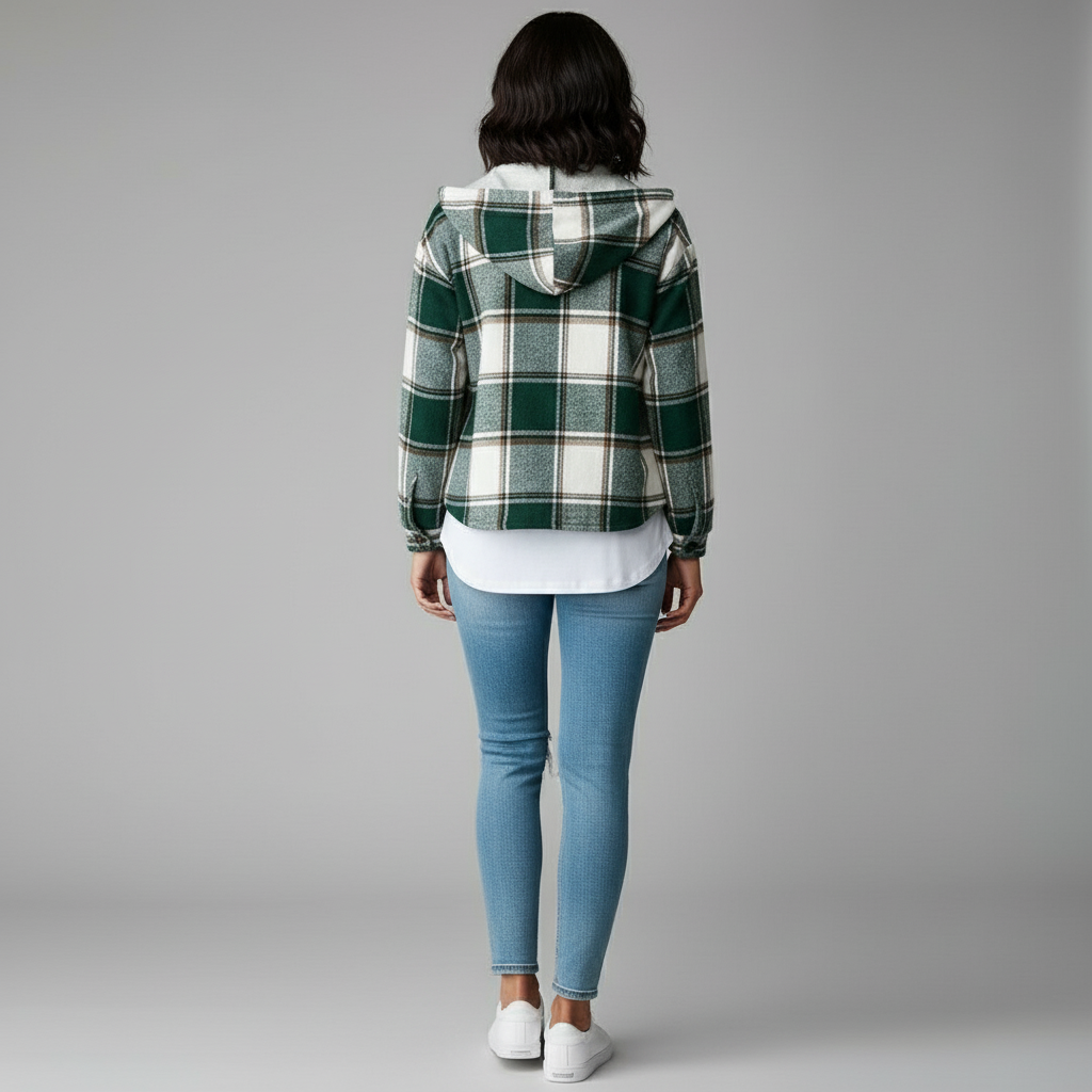 Sarah | Warm Checkered Winter Jacket