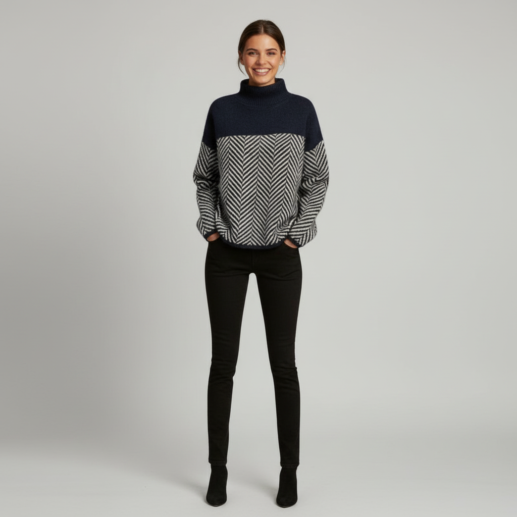 Sarah | Herringbone Knitted Sweater