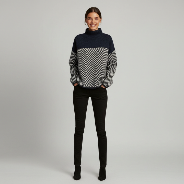 Sarah | Herringbone Knitted Sweater