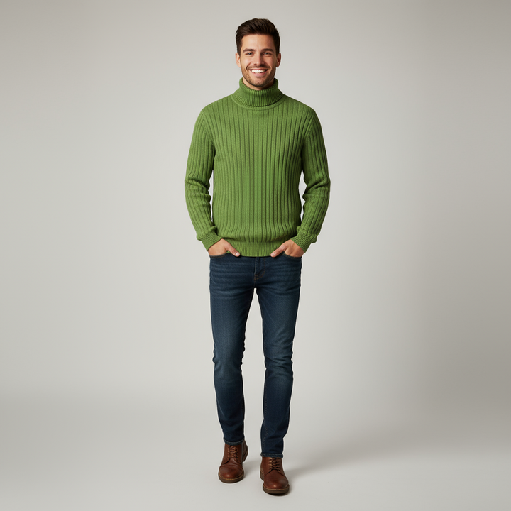 Isac | Ribbed Knit Turtleneck Sweater