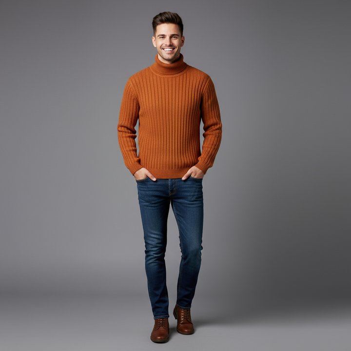 Isac | Ribbed Knit Turtleneck Sweater