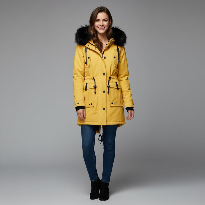 Claire | Winter Coat With Faux Fur Hood