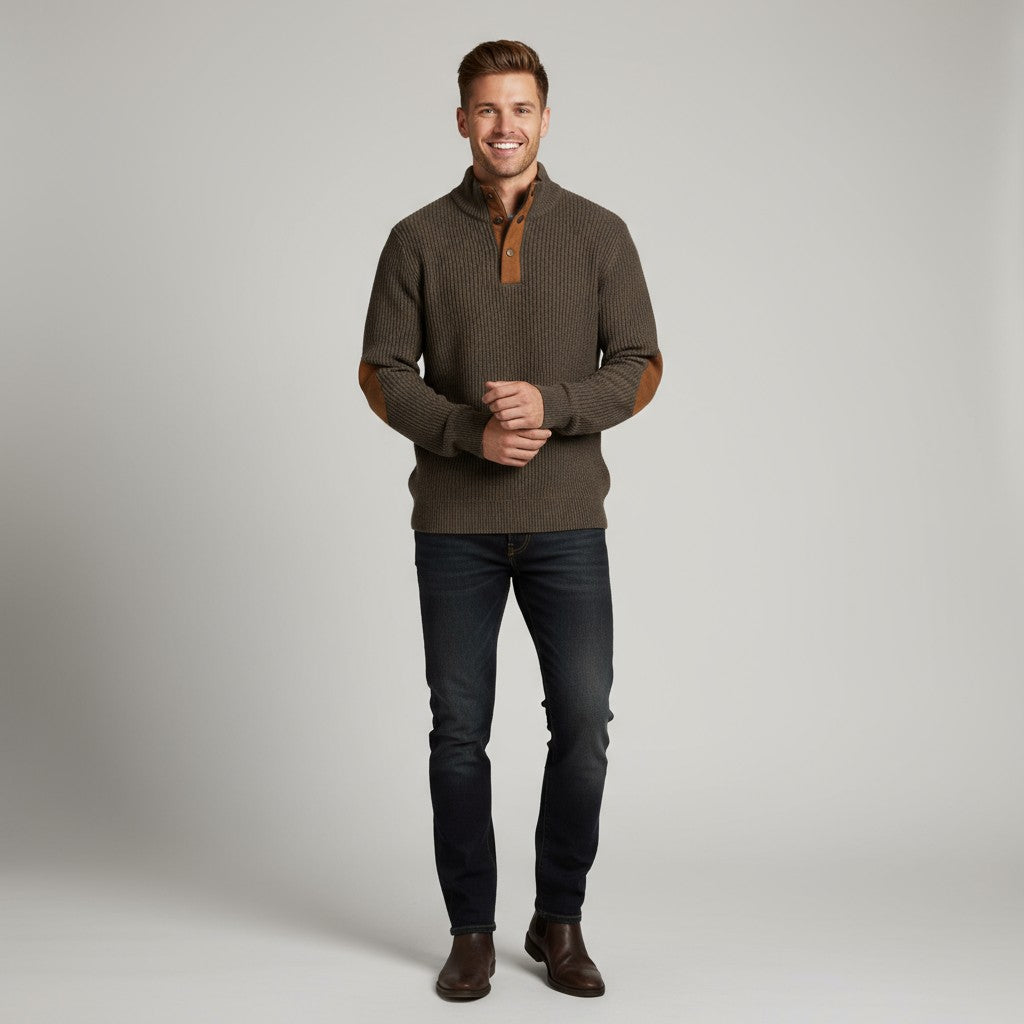 Barry | Sweater with Elbow Patches