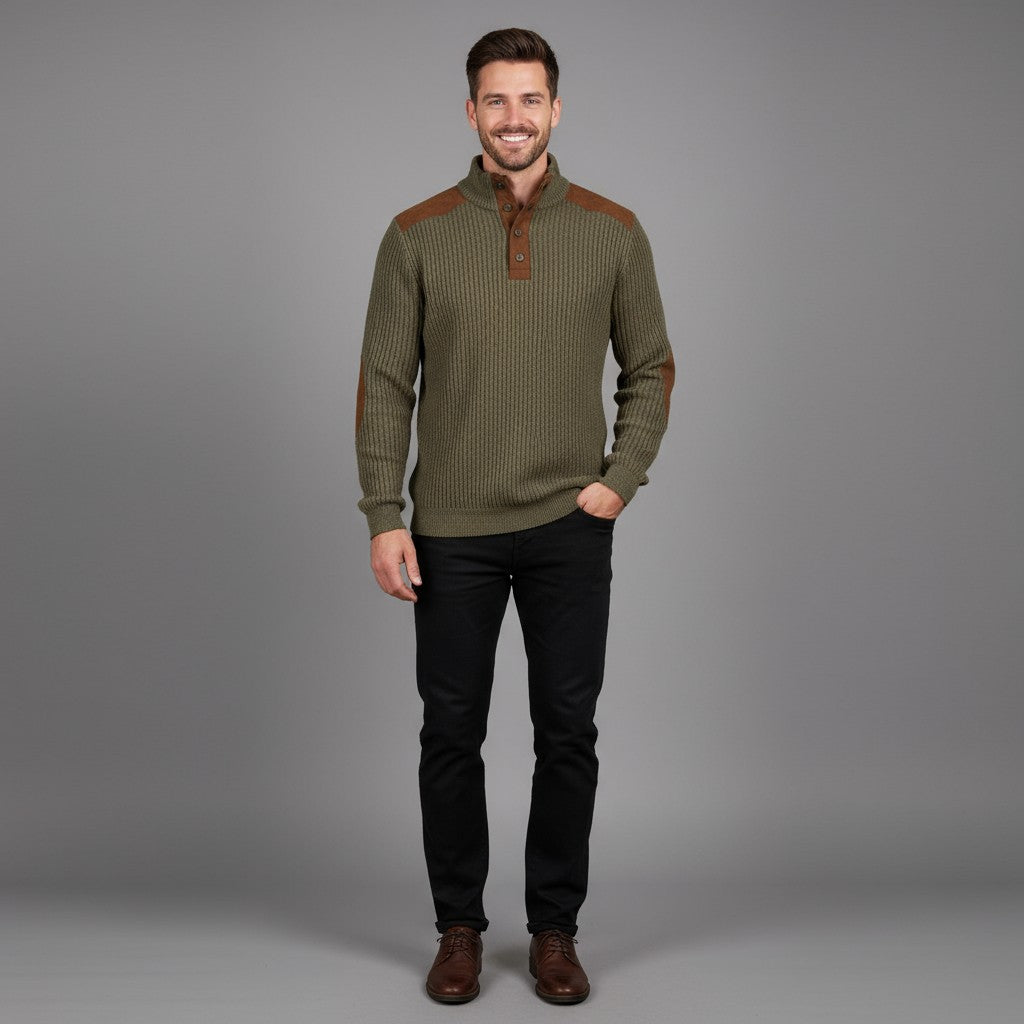 Barry | Sweater with Elbow Patches