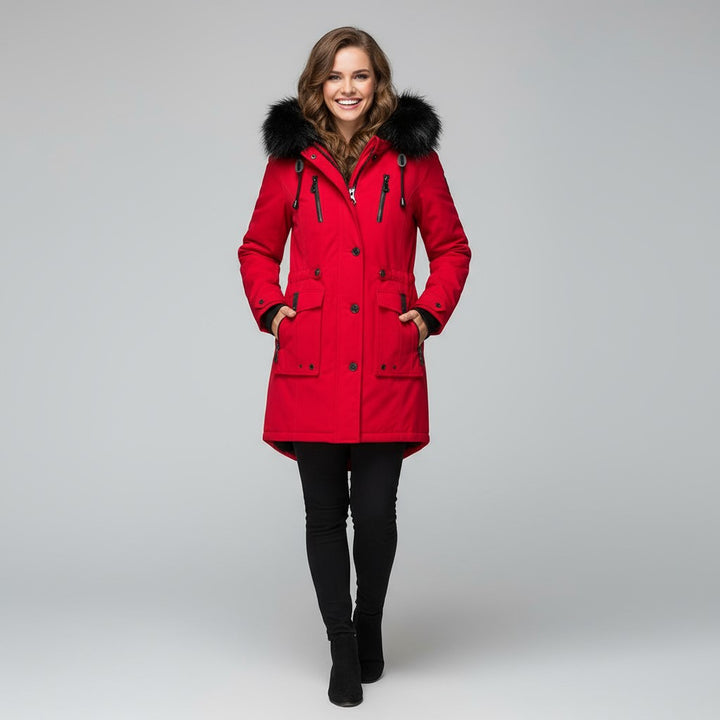 Claire | Winter Coat With Faux Fur Hood