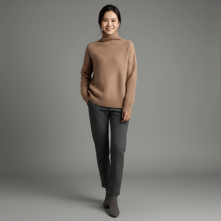 Emily | Diamond Knit Cashmere Sweater