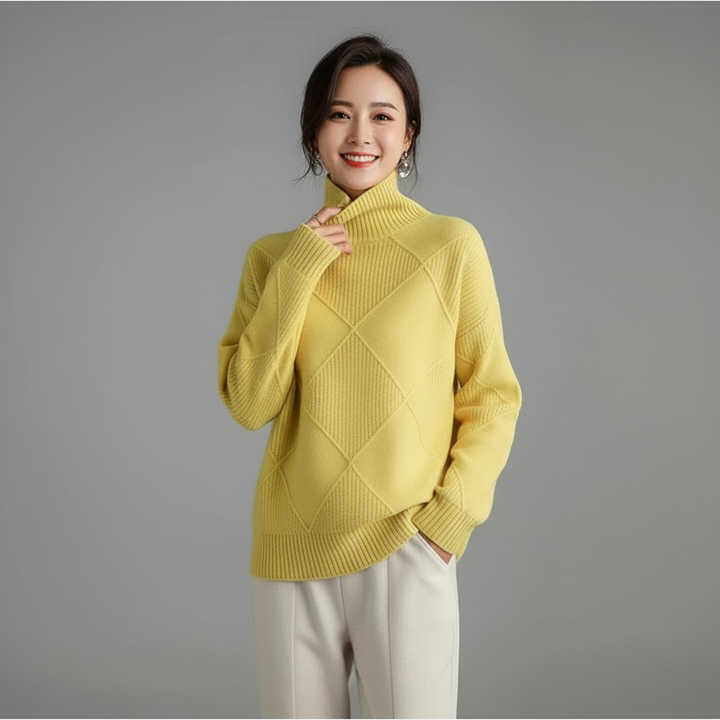 Emily | Diamond Knit Cashmere Sweater