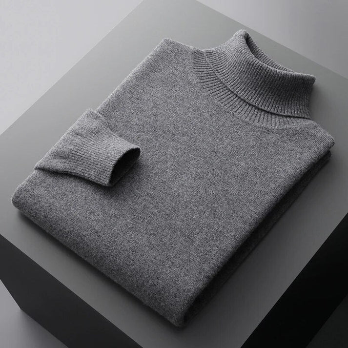 High-Quality Men's Cashmere Turtleneck Sweater